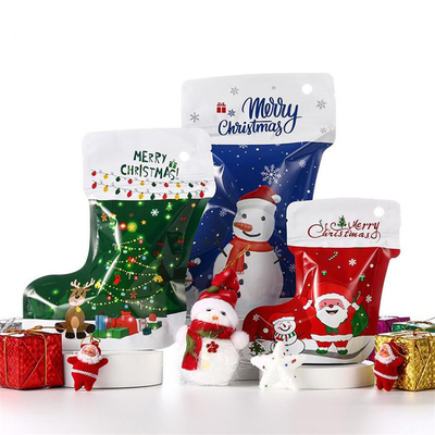 Nieuwjaar Kerst Aluminiumfolie Verpakking Zak Kerstman Elanden Party Snack Opslag