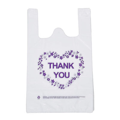 1.2mils dank u T-shirt Carry Out Bags, Biologisch afbreekbare Plastic de Kruidenierswinkelzakken van 100%