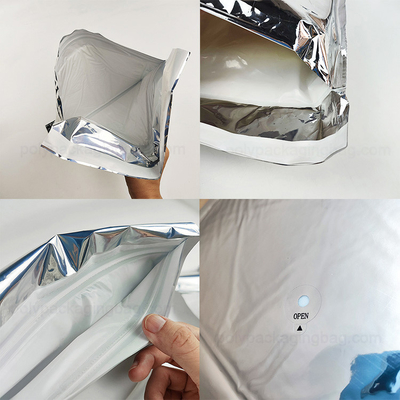 Zilveren aluminiumfolie Geïsoleerde zakken Schip Kleine grootte Temperatuurgevoelige goederen Geïsoleerde gemetalliseerde enveloppen voor koud